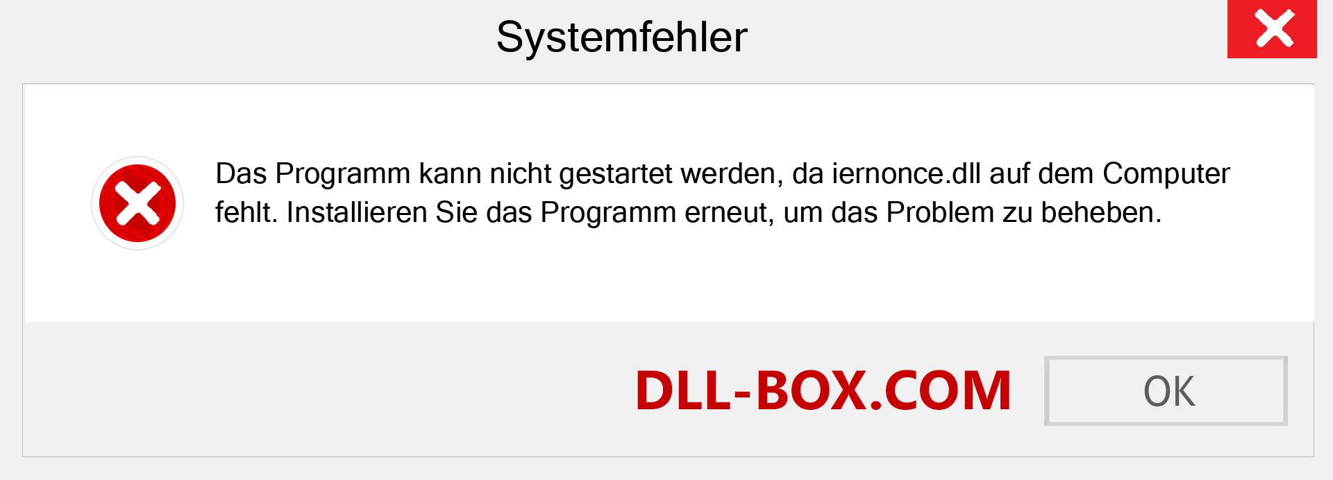 iernonce.dll-Datei fehlt?. Download für Windows 7, 8, 10 - Fix iernonce dll Missing Error unter Windows, Fotos, Bildern